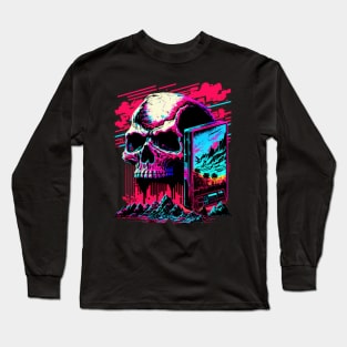 Synthwave Skull Long Sleeve T-Shirt